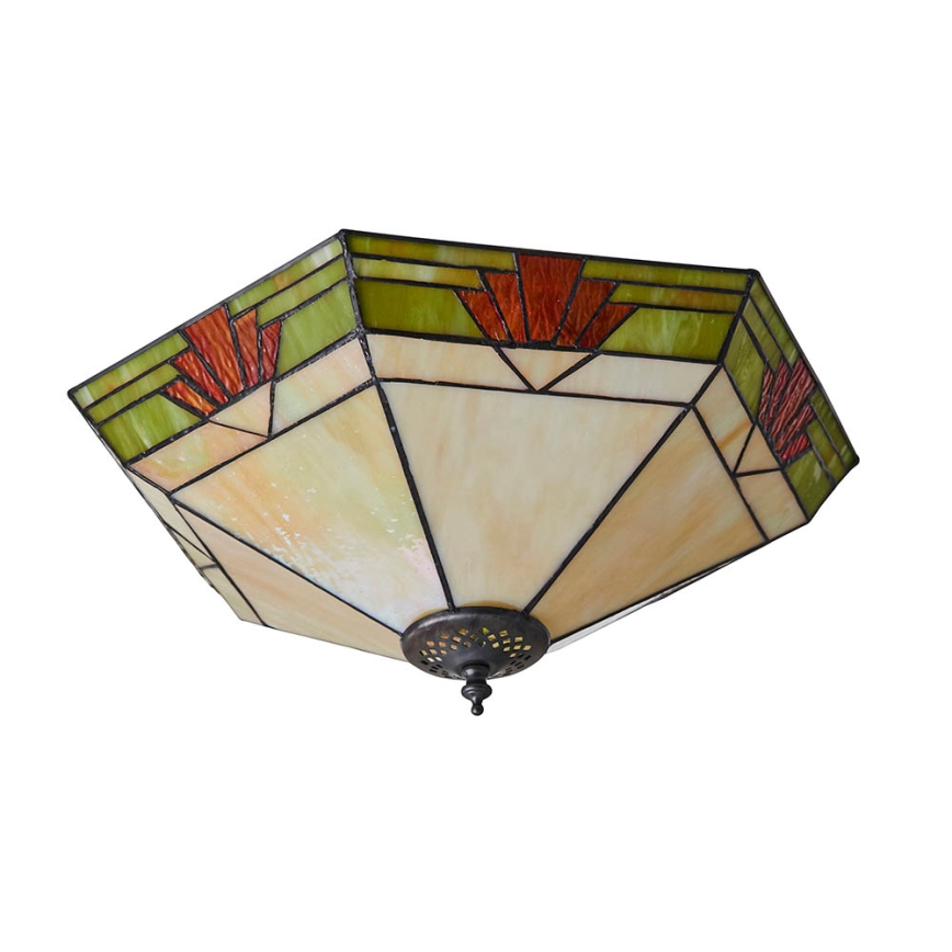 Endon 64284 - Stropna svetilka Tiffany NEVADA 2xE27/60W/230V premer 40 cm
