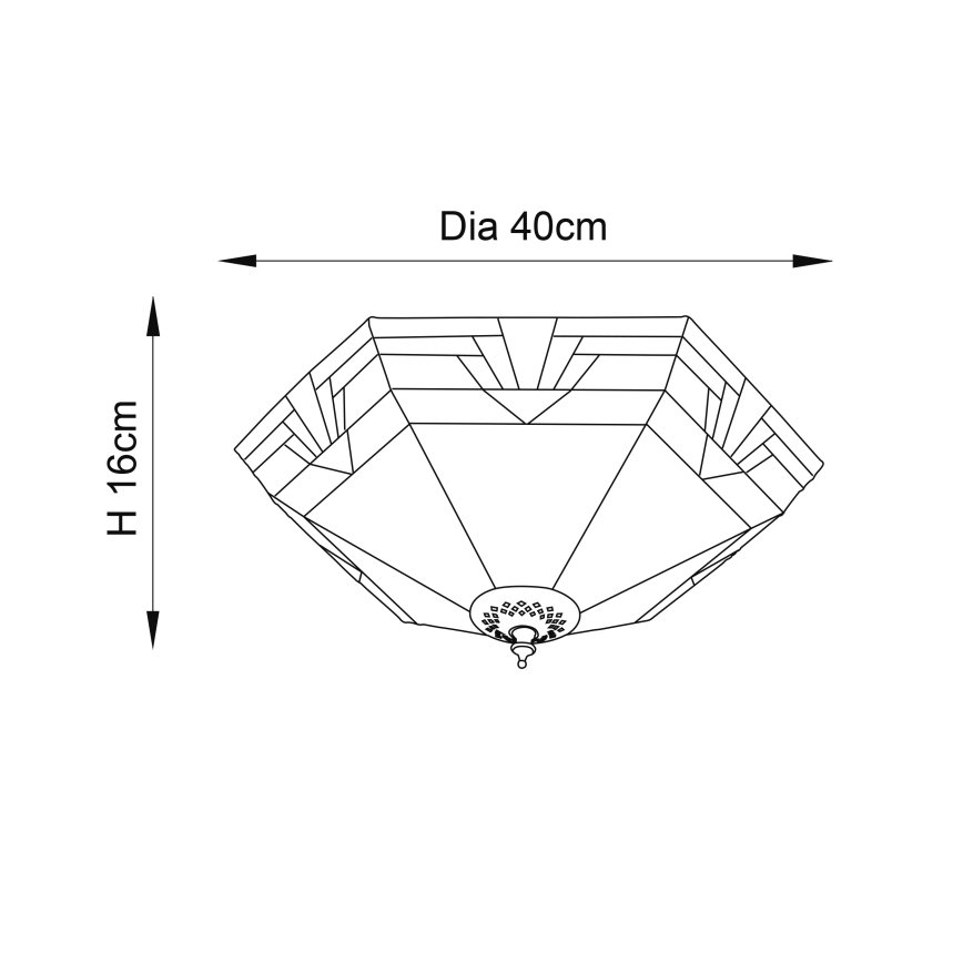 Endon 64284 - Stropna svetilka Tiffany NEVADA 2xE27/60W/230V premer 40 cm