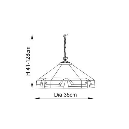 Endon 64285 - Lestenec na verigi Tiffany NEVADA 1xE27/60W/230V, premer 35 cm