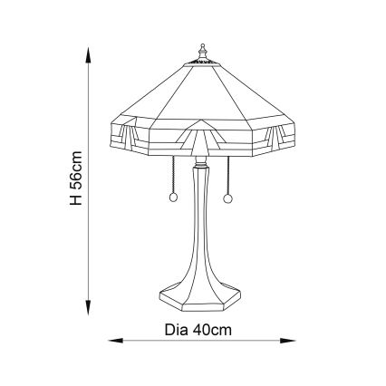 Endon 64286 - Namizna svetilka NEVADA 2xE27/60W/230V pr. 40 cm