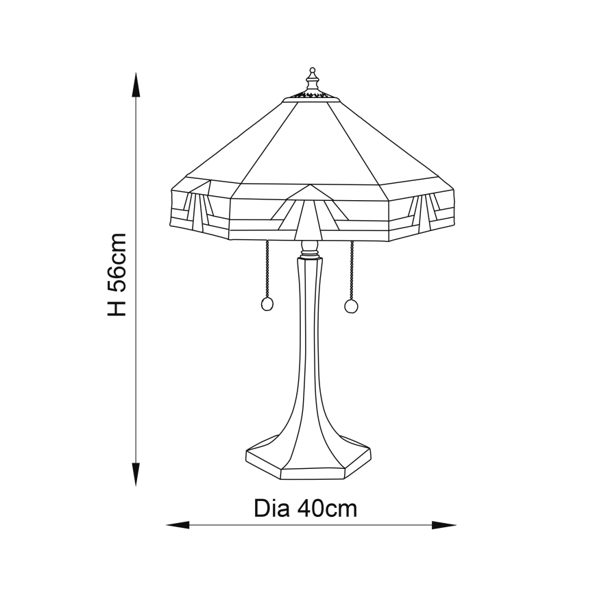 Endon 64286 - Namizna svetilka NEVADA 2xE27/60W/230V pr. 40 cm