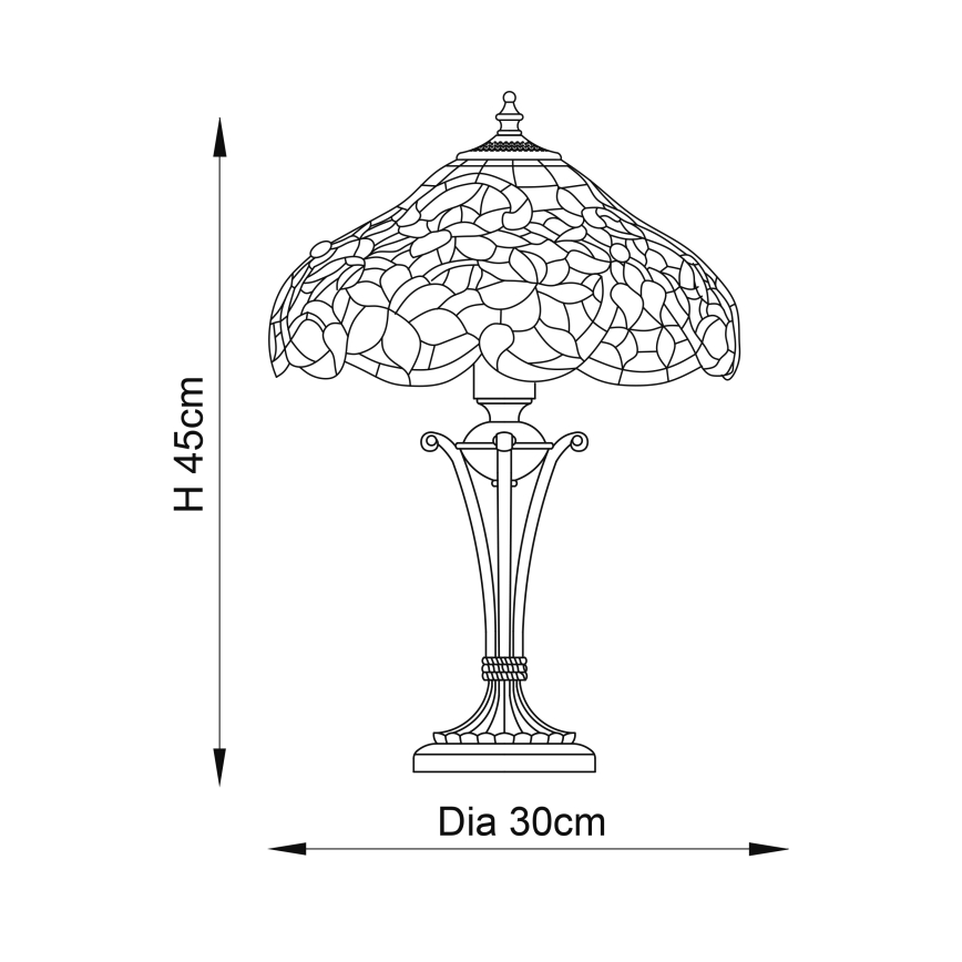 Endon 64327 - Namizna svetilka SULLIVAN 2xE14/40W/230V pr. 30 cm