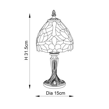 Endon 64331 - Namizna svetilka SYLVETTE 1xE14/40W/230V pr. 15 cm