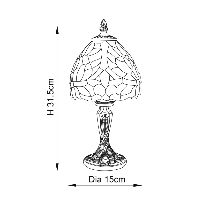 Endon 64331 - Namizna svetilka SYLVETTE 1xE14/40W/230V pr. 15 cm