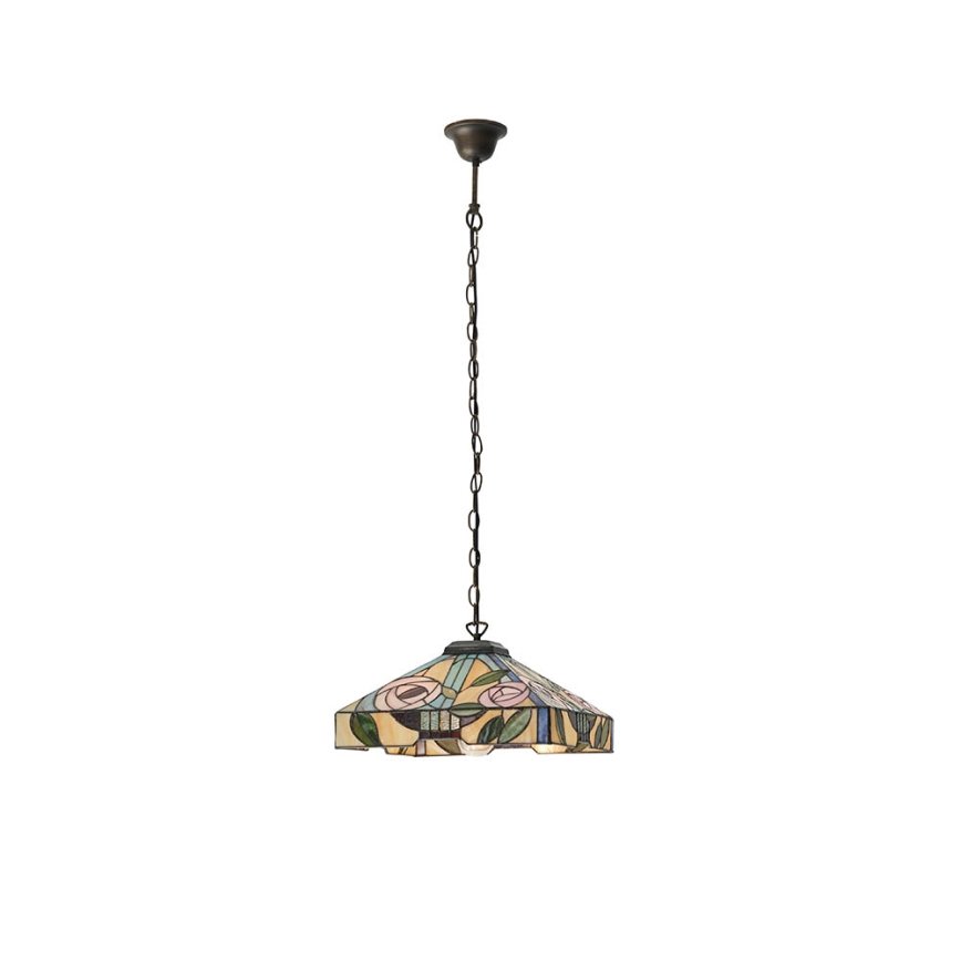 Endon 64385 - Lestenec na verigi Tiffany WILLOW, 1xE27/60W/230V, premer 35 cm