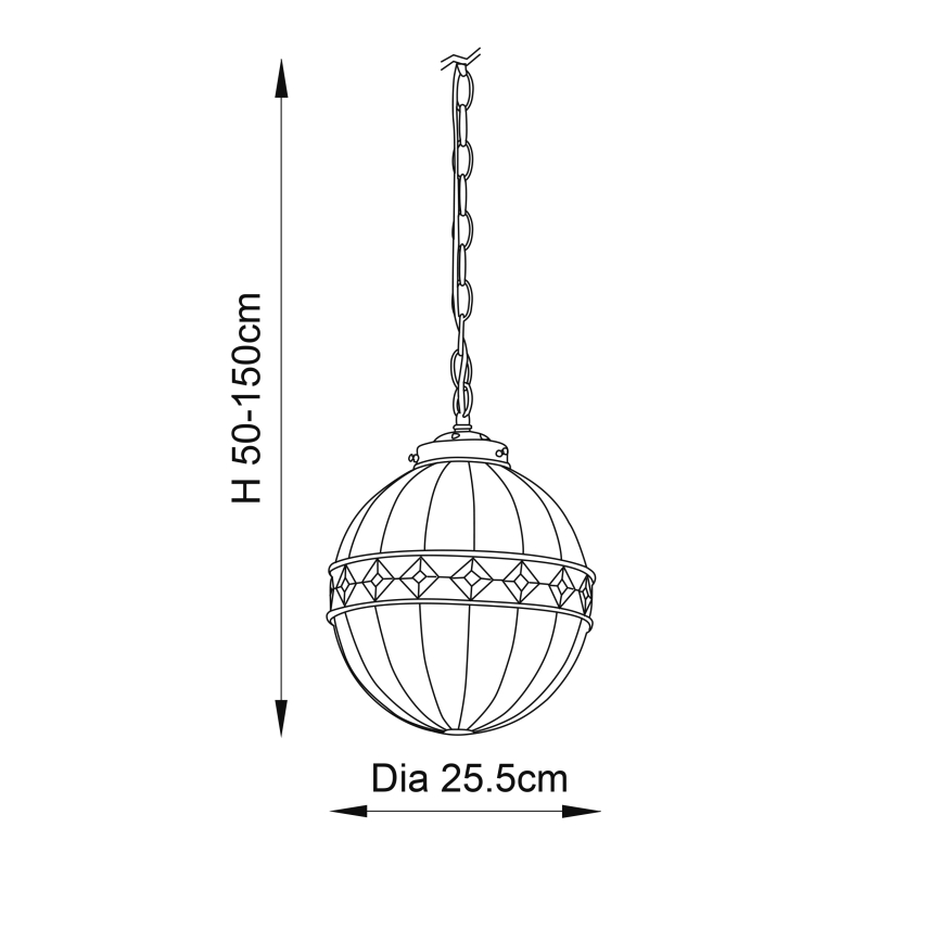Endon 67044 - Lestenec na verigi FARGO 1xE14/40W/230V pr. 25,5 cm