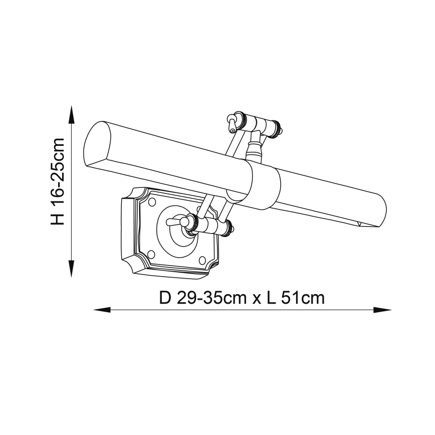 Endon 69833 - Svetilo za slike WINCHESTER 2xE14/6W/230V 51 cm, iz medenine