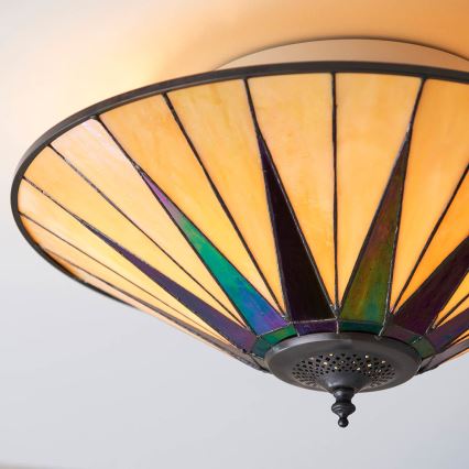 Endon 70240 - Stropna svetilka Tiffany DARK STAR 2xE27/40W/230V, premer 49 cm