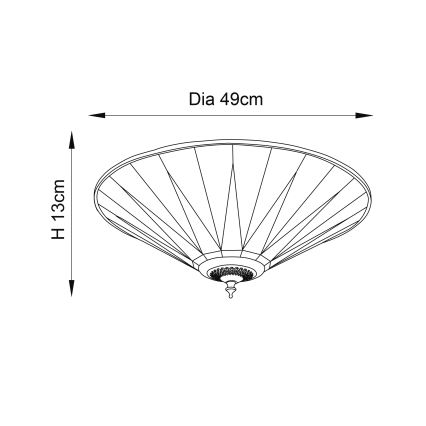 Endon 70240 - Stropna svetilka Tiffany DARK STAR 2xE27/40W/230V, premer 49 cm