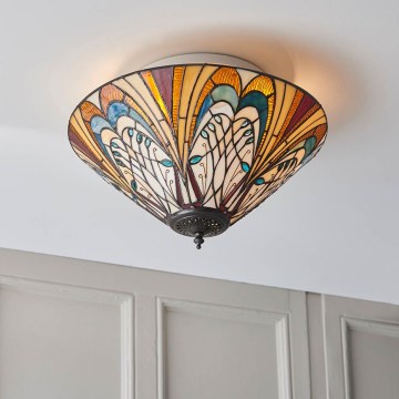 Endon 70241 - Stropna svetilka Tiffany HECTOR 2xE27/60W/230V premer 40 cm