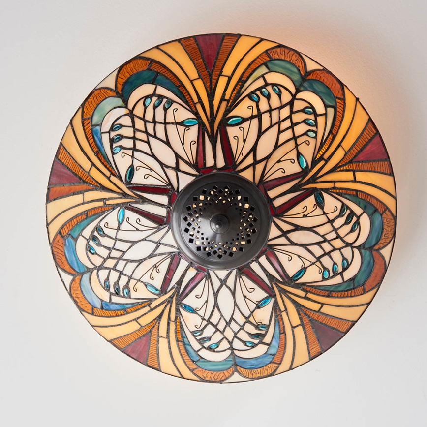Endon 70241 - Stropna svetilka Tiffany HECTOR 2xE27/60W/230V premer 40 cm