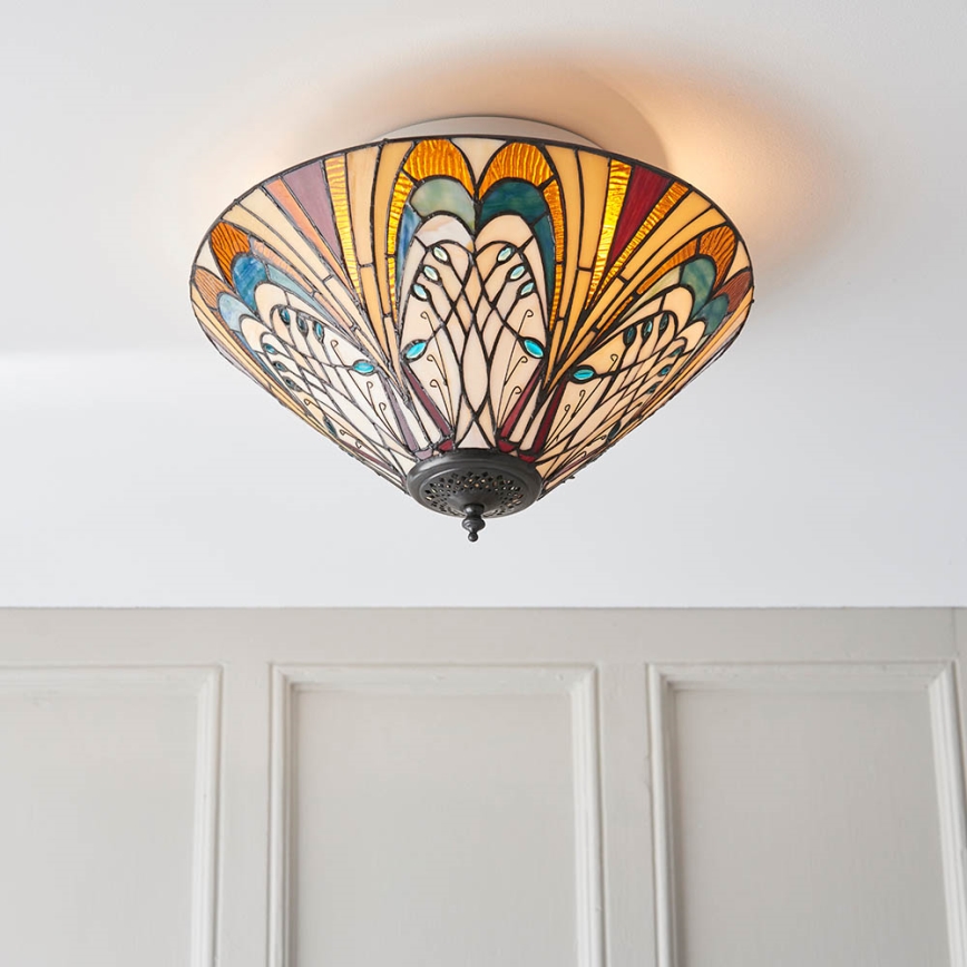 Endon 70241 - Stropna svetilka Tiffany HECTOR 2xE27/60W/230V premer 40 cm