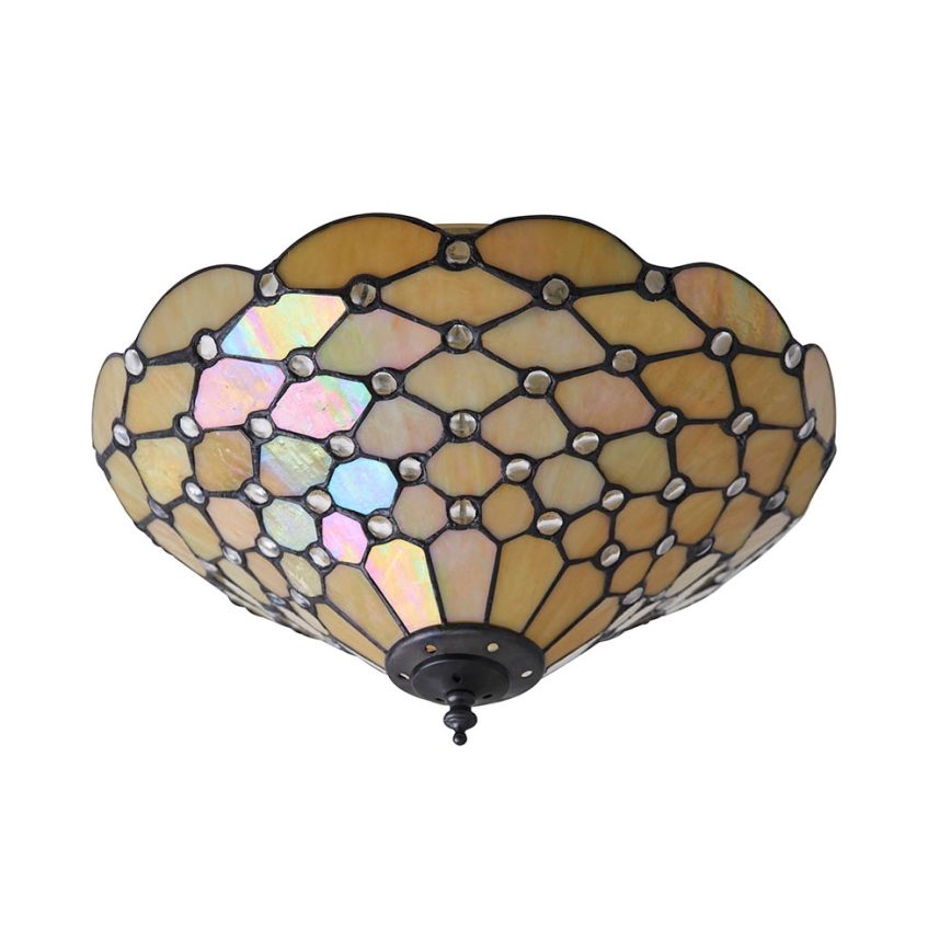 Endon 70242 - Stropno svetilo Tiffany PEARL 2xE27/60W/230V, premer 37 cm