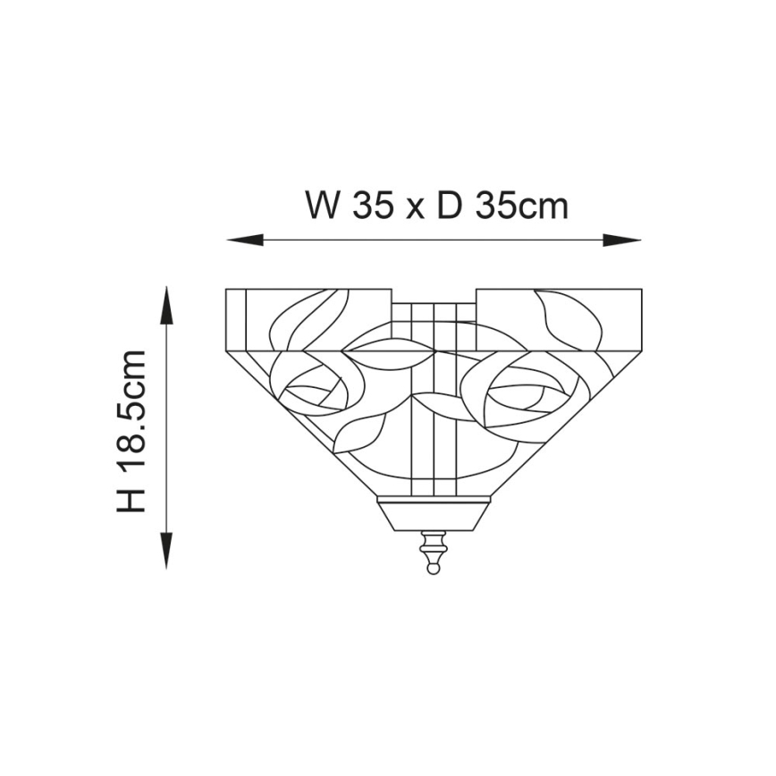 Endon 70699 - Stropna svetilka Tiffany WILLOW 2xE27/60W/230V 35x35 cm