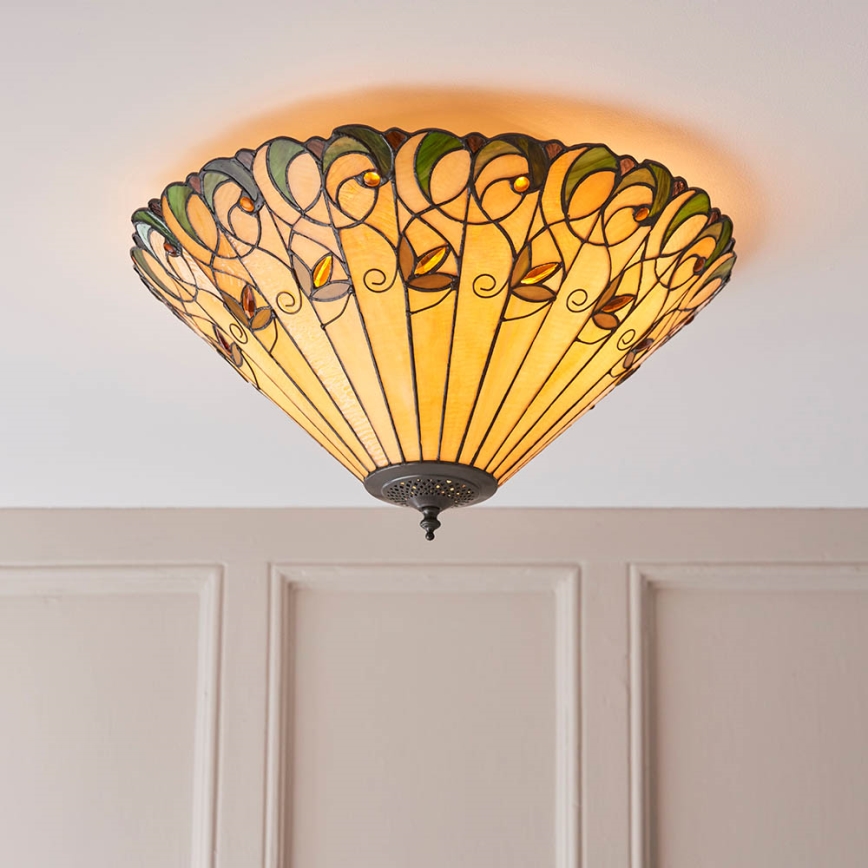 Endon 70706 - Stropna svetilka Tiffany JAMELIA 2xE27/60W/230V, premer 50 cm