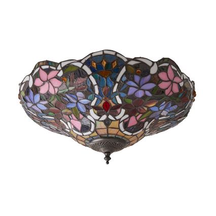 Endon 70709 - Stropna svetilka Tiffany SULLIVAN 2xE27/60W/230V premer 40 cm
