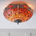 Endon 70721 - Stropna svetilka Tiffany DRAGONFLY 2xE27/60W/230V, premer 41 cm