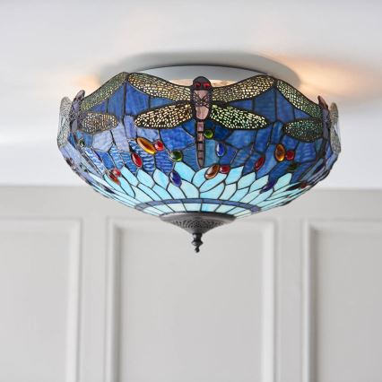 Endon 70722 - Stropna svetilka Tiffany DRAGONFLY 2xE27/60W/230V premer 41 cm