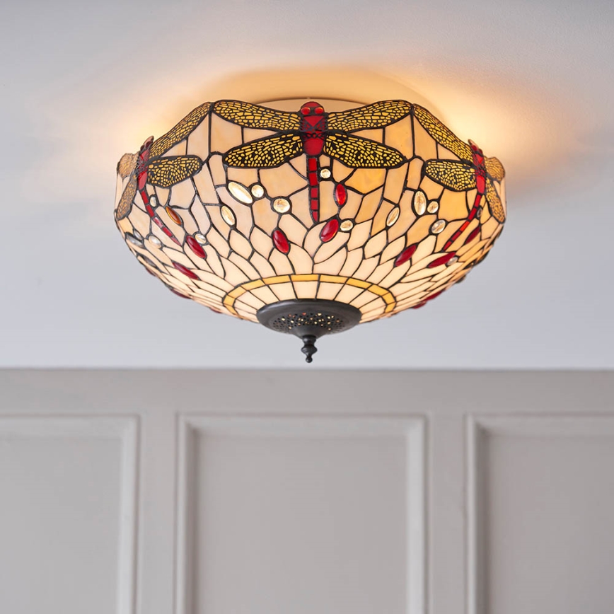 Endon 70723 - Stropna svetilka KAČJI PASTIR 2xE27/60W/230V pr. 41 cm