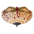 Endon 70723 - Stropna svetilka Tiffany DRAGONFLY 2xE27/60W/230V, premer 41 cm
