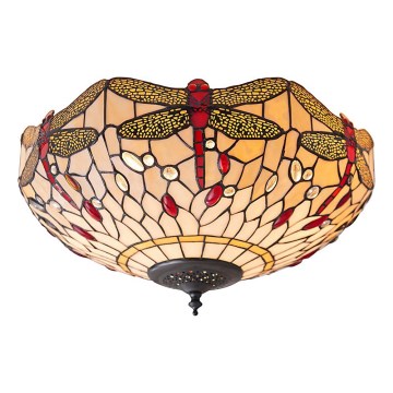 Endon 70723 - Stropna svetilka Tiffany DRAGONFLY 2xE27/60W/230V, premer 41 cm