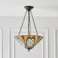 Endon 70750 - Lestenec na verigi Tiffany HECTOR, 3xE27/60W/230V, premer 40 cm