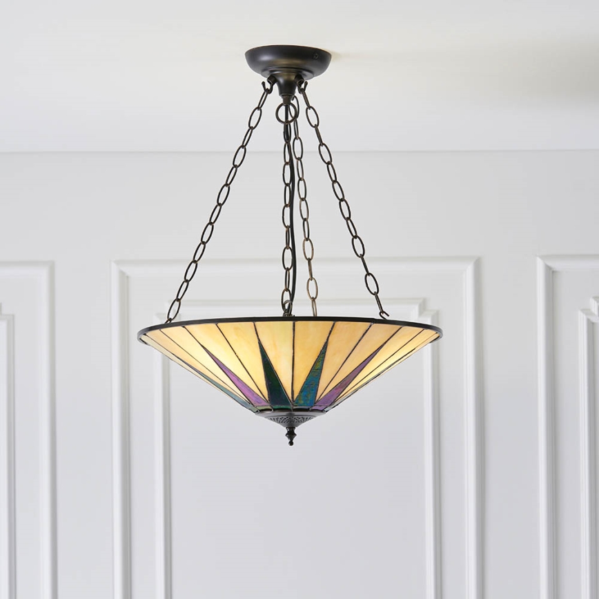 Endon 70754 - Lestenec na verigi DARK STAR 3xE27/60W/230V pr. 49 cm