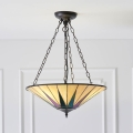Endon 70754 - Lestenec na verigi Tiffany DARK STAR, 3xE27/60W/230V, premer 49 cm