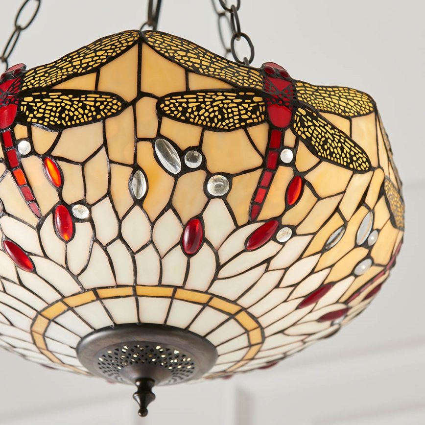 Endon 70759 - Lestenec na verigi DRAGONFLY 3xE27/60W/230V, premer 41 cm