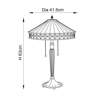 Endon 70935 - Namizna svetilka FARGO 2xE27/60W/230V pr. 41,5 cm