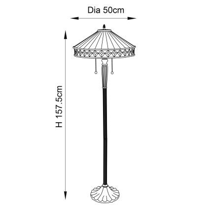 Endon 70936 - Talna svetilka FARGO 2xE27/60W/230V premer 50 cm