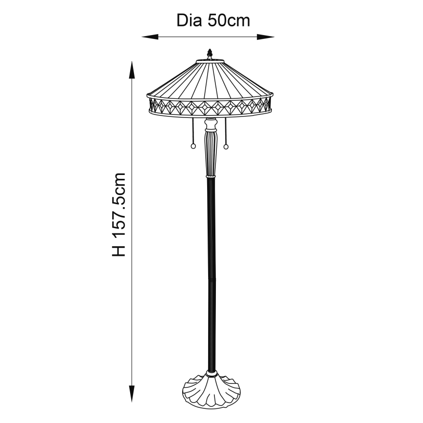 Endon 70936 - Talna svetilka FARGO 2xE27/60W/230V premer 50 cm