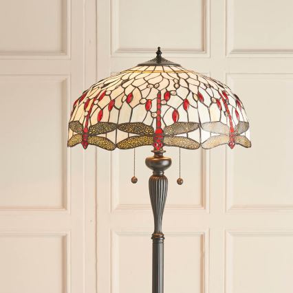 Endon 70940 - Talna svetilka Tiffany DRAGONFLY 2xE27/60W/230V, premer 50 cm