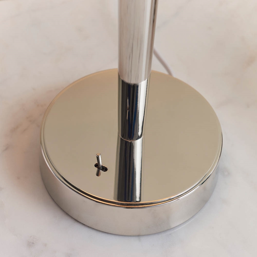 Endon 72175 - Namizna svetilka s USB priključkom SYON 1xE14/40W/230V sijajni krom/bež