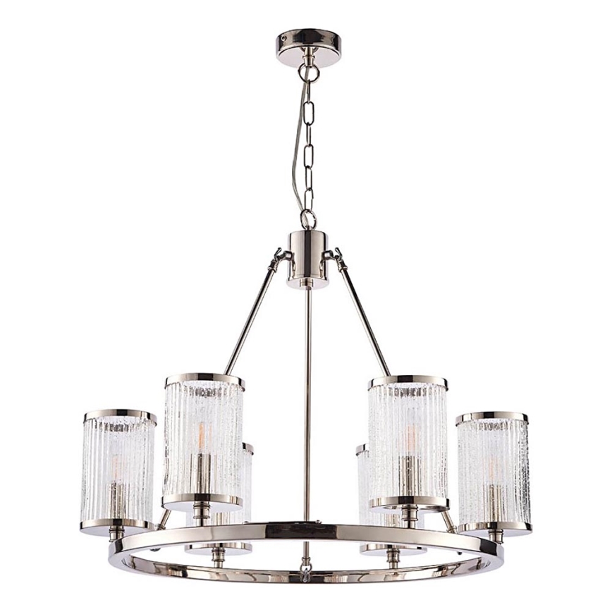 Endon 74128 - Lestenec na verigi EASTON 6xE14/6W/230V sijajni krom