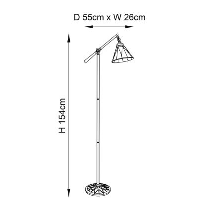 Endon 74355 - Stoječa svetilka DARK STAR 1xE14/40W/230V