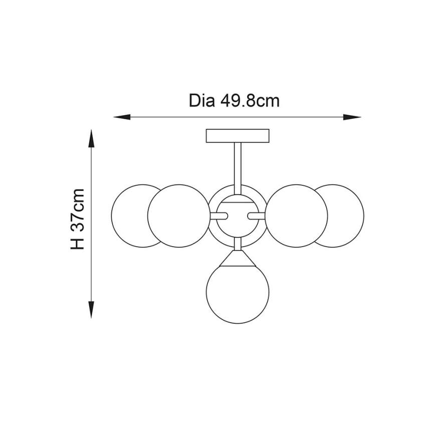 Endon 76501 - Lestenec na palici OSCAR 6xG9/5W/230V zlata