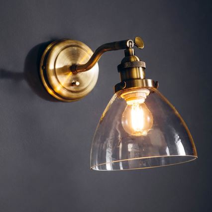 Endon 77273 - Stenski reflektor HANSEN 1xE14/40W/230V medenina
