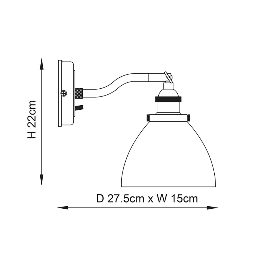 Endon 77273 - Stenski reflektor HANSEN 1xE14/40W/230V medenina