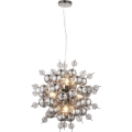 Endon 81583 - Lestenec na jeklenem kablu JOULES 9xE14/7W/230V sijajni krom/dimno steklo