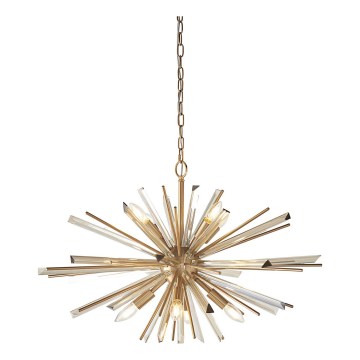 Endon 81935 - Zlati lestenec na verigi 8xE14/40W/230V