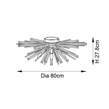 Endon 81937 - Stropno svetilo 4xE14/40W/230V premer 80 cm zlato