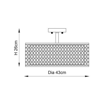 Endon 81966 - Nadgradni lestenec CORDERO 3xE27/10W/230V mat krom