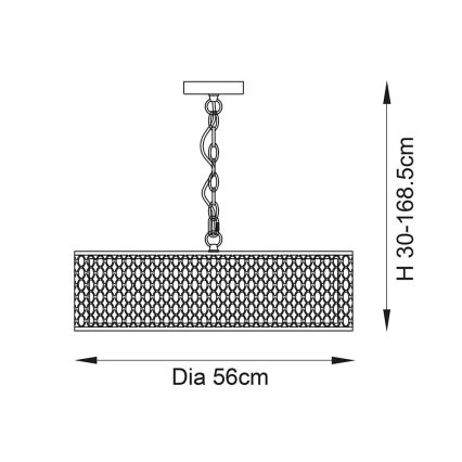Endon 81969 - Lestenec na verigi CORDERO 3xE27/10W/230V mat krom