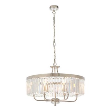 Endon 90263 - Lestenec na verigi CHESTERFIELD 6xE14/6W/230V premer 55 cm sijajni krom