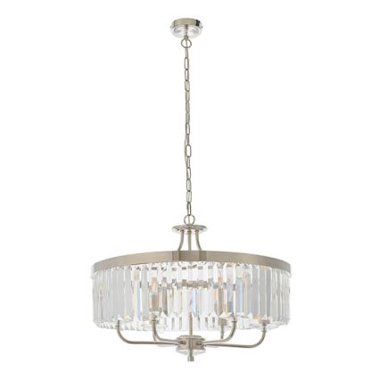 Endon 90263 - Lestenec na verigi CHESTERFIELD 6xE14/6W/230V premer 55 cm sijajni krom