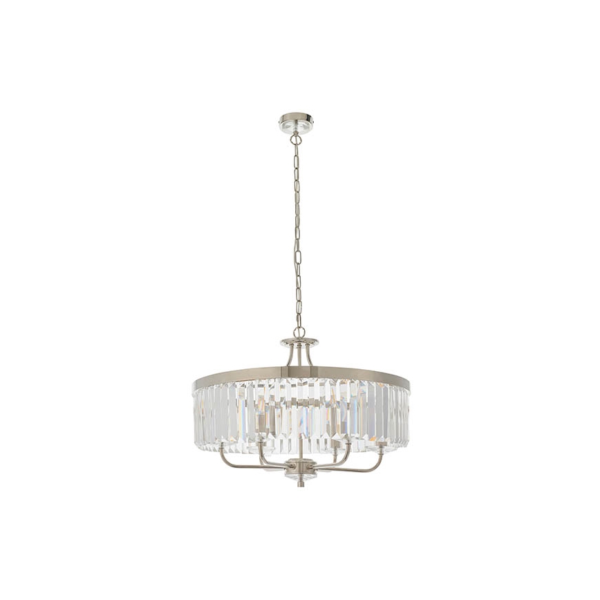 Endon 90263 - Lestenec na verigi CHESTERFIELD 6xE14/6W/230V premer 55 cm sijajni krom