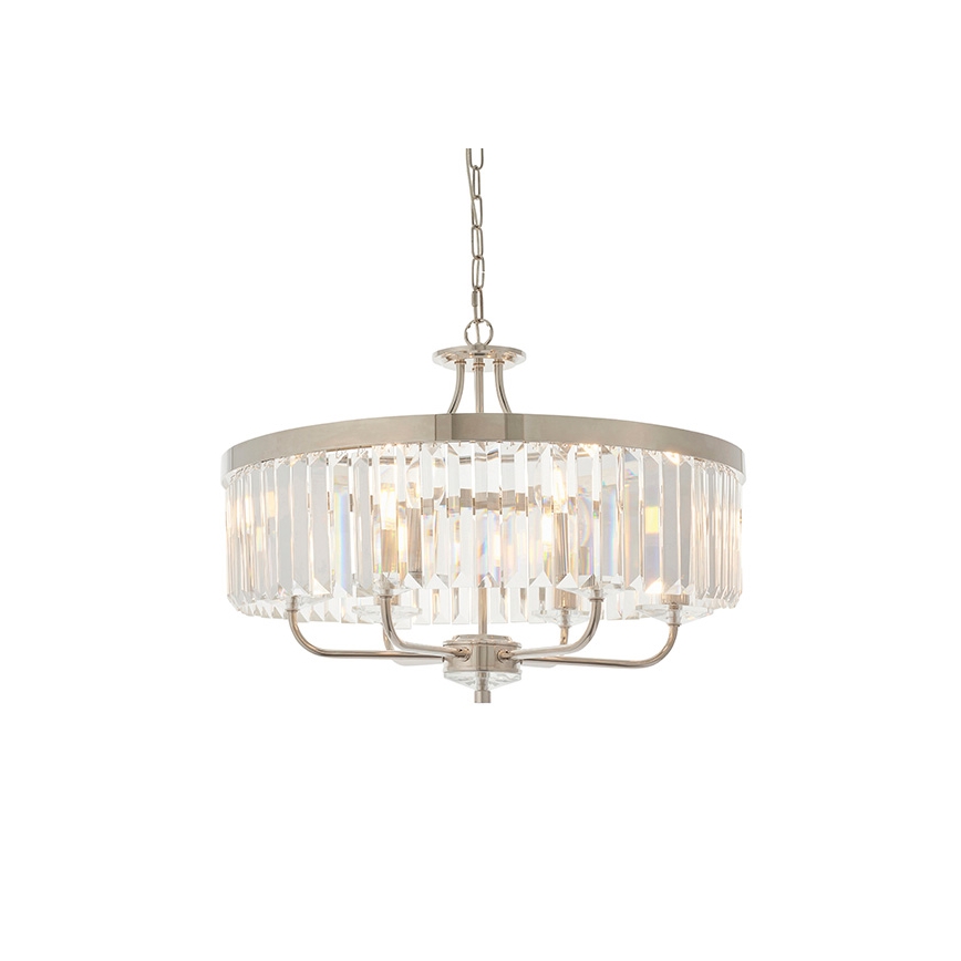 Endon 90263 - Lestenec na verigi CHESTERFIELD 6xE14/6W/230V premer 55 cm sijajni krom