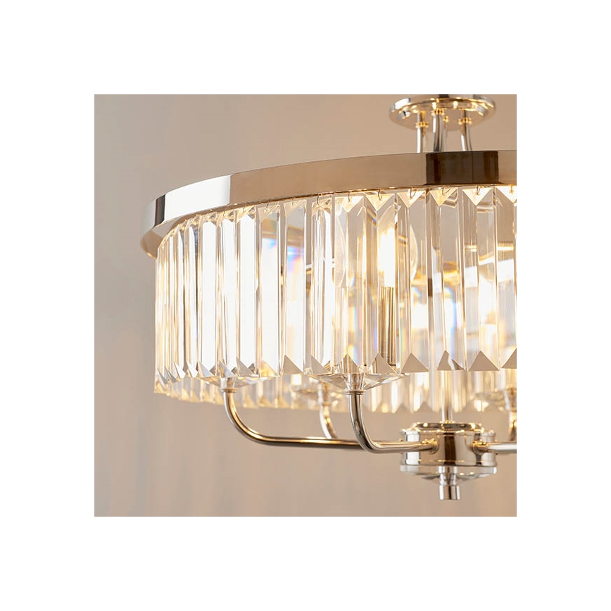 Endon 90263 - Lestenec na verigi CHESTERFIELD 6xE14/6W/230V premer 55 cm sijajni krom