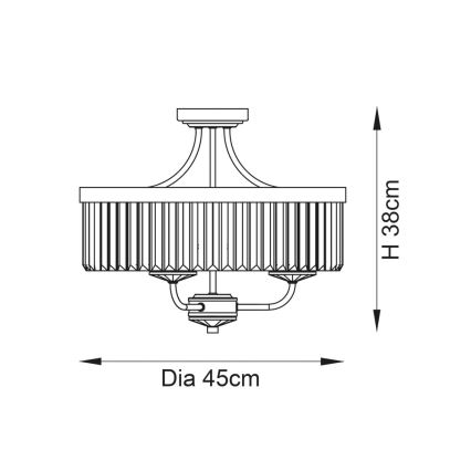 Endon 90264 - Stropni lestenec CHESTERFIELD 3xE14/6W/230V sijajni krom